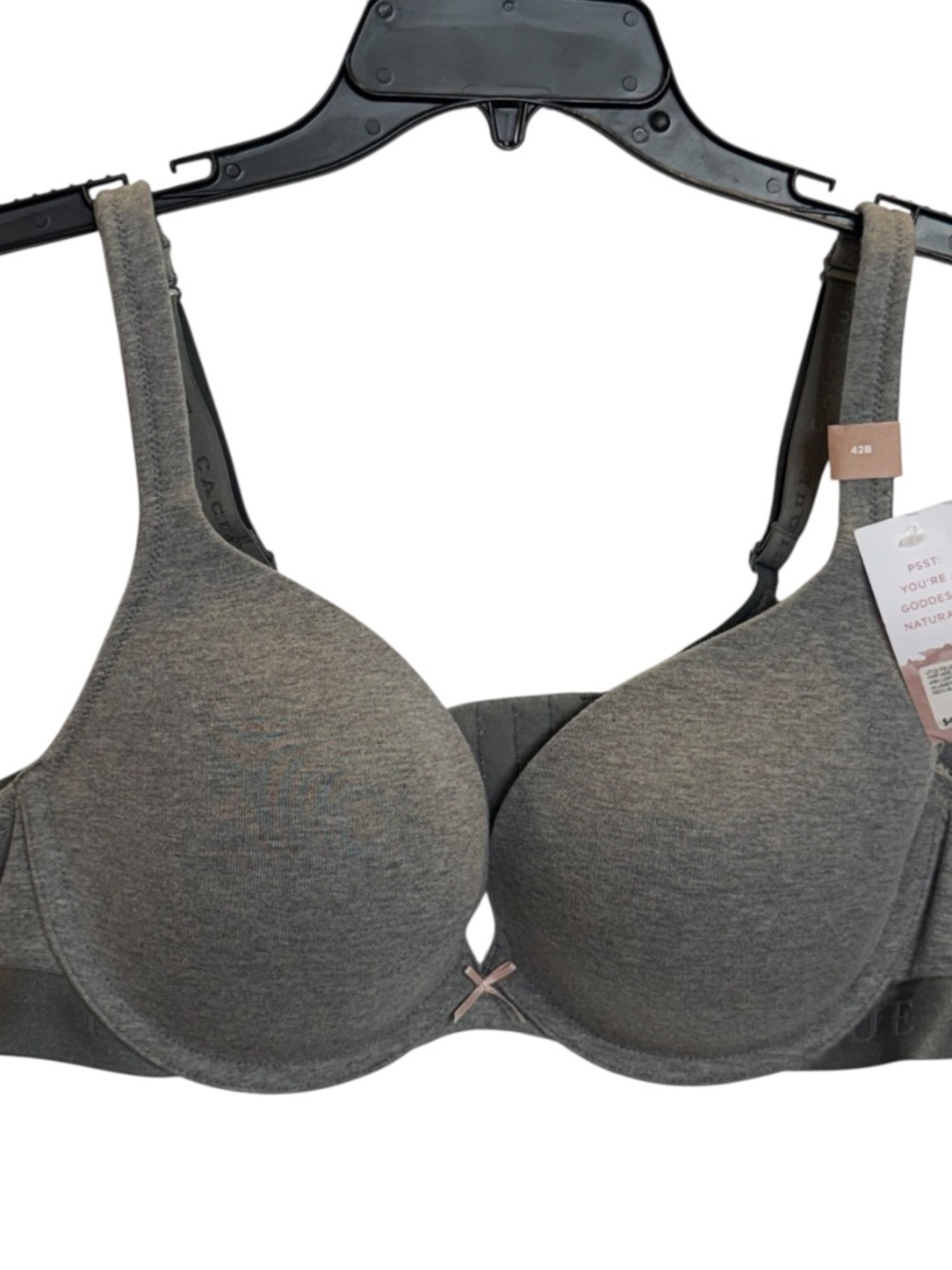 CACIQU3 The Cotton Collection Gray Molded Boost Bra with Underwire 42B - Picture 9 of 16